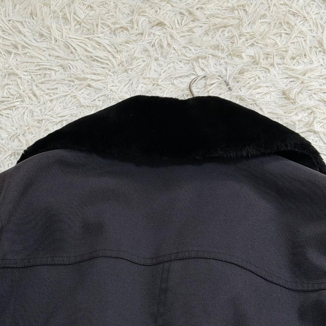 16069✨フェンディ リバーシブルコート 黒 ファー取外し可 ベルト付