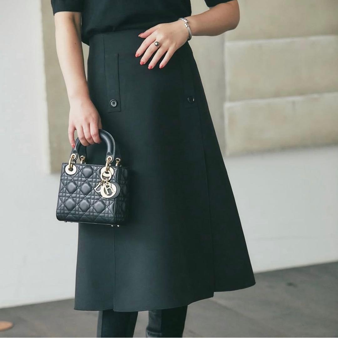 新品　SATOKA MIKI サトカ　台形型　フレアスカート　黒