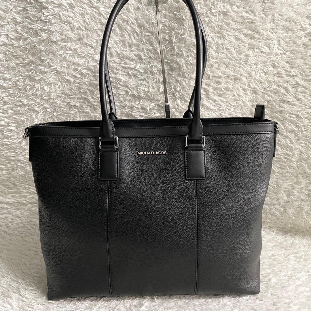 マイケルコース トートバッグ ビジネスバッグ　シボ革　大容量　A4 ロゴ