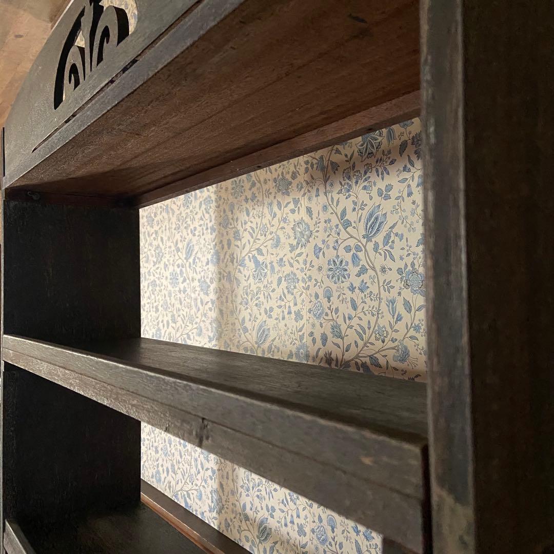 大正ロマン　本棚　アンティーク家具　6段木製棚　オープンラック