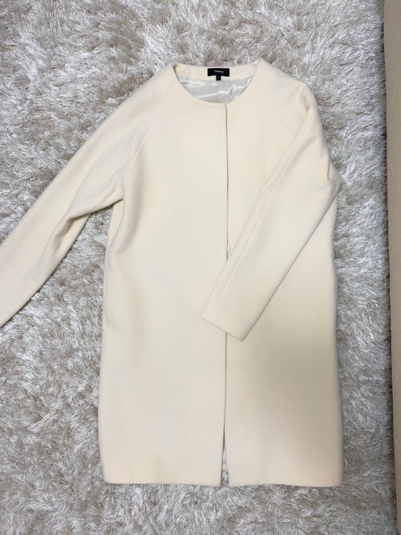 【値下げ中】Theory ロングコート / アイボリーM