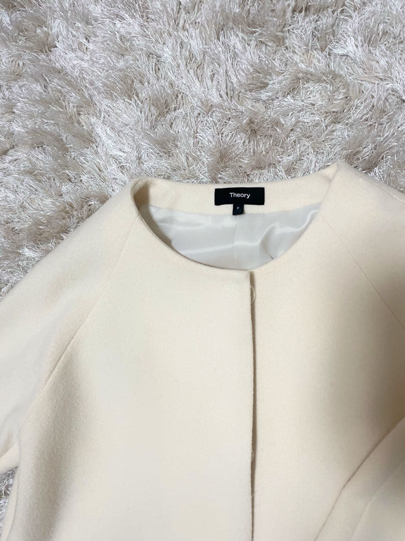 【値下げ中】Theory ロングコート / アイボリーM