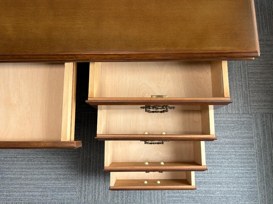 カリモク 書斎机 コロニアル デスク 両袖机 社長机