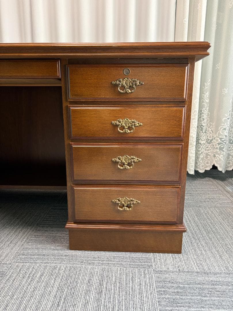 カリモク 書斎机 コロニアル デスク 両袖机 社長机