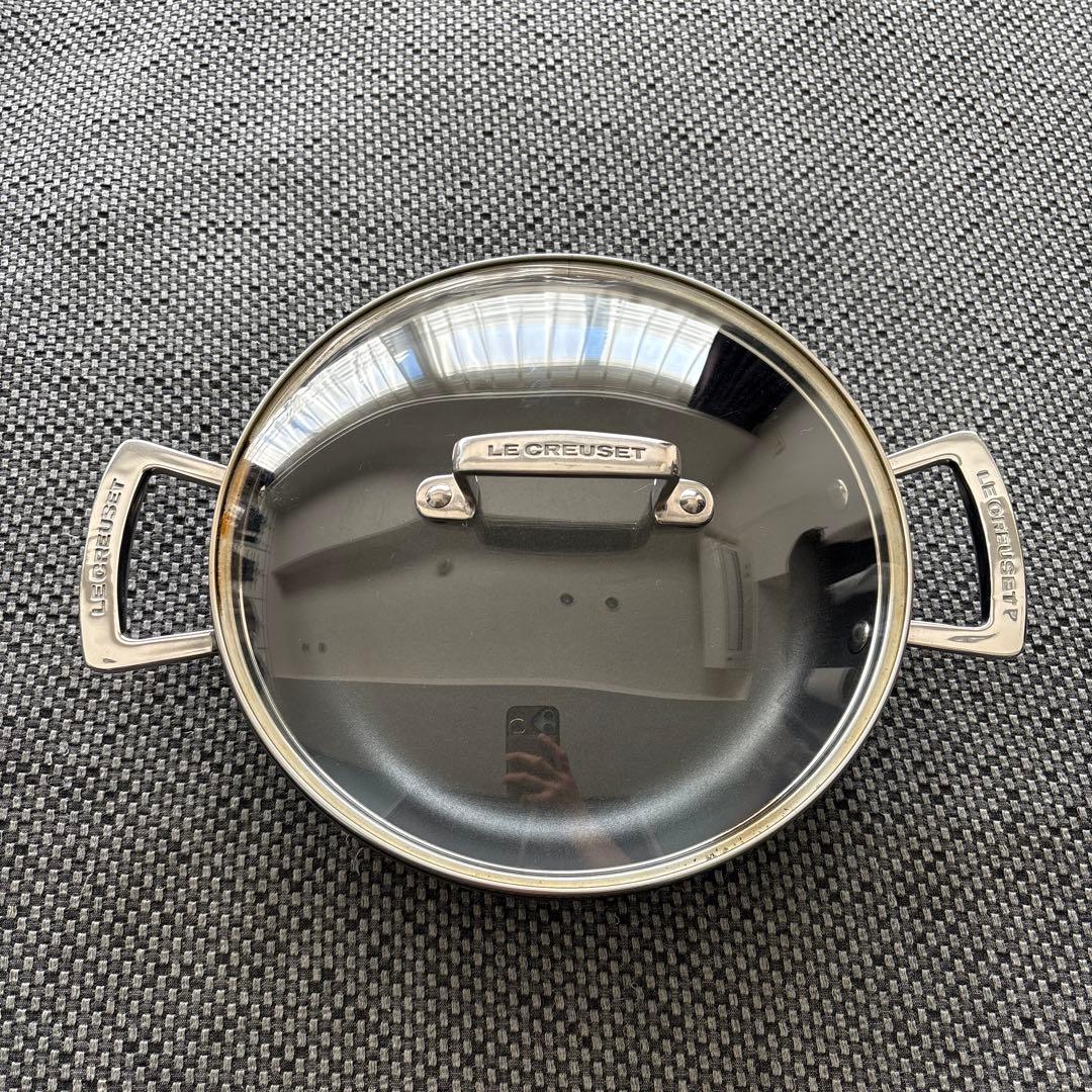 【廃盤】LE CREUSET 両手鍋 24cm ガラス蓋付き