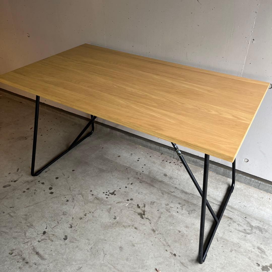 美品★無印 木製折りたたみテーブル オーク材突板　幅１２０ｃｍ