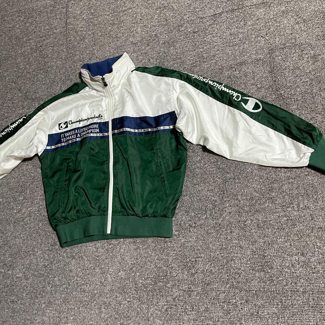 Champion ナイロン セットアップ 刺繍ロゴ 90s レアカラー L 上下