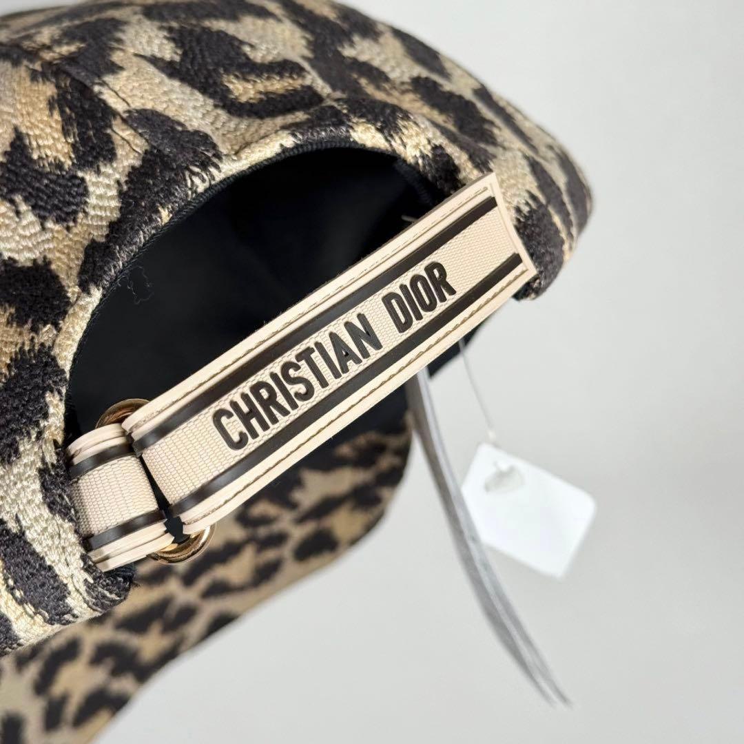 未使用 タグ付き Christian Dior レオパード ジャガード キャップ
