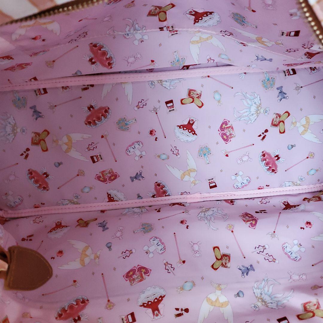 【美品】カードキャプターさくら コラボ トートバッグ ピンク ストライプ A4可