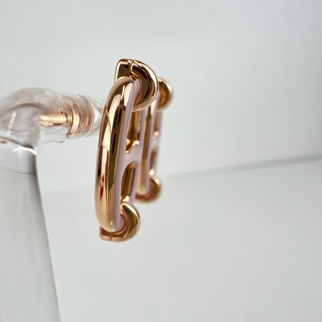 新品 HERMES エルメス ピアス ミニ マイヨン ローズ　ローズゴールド