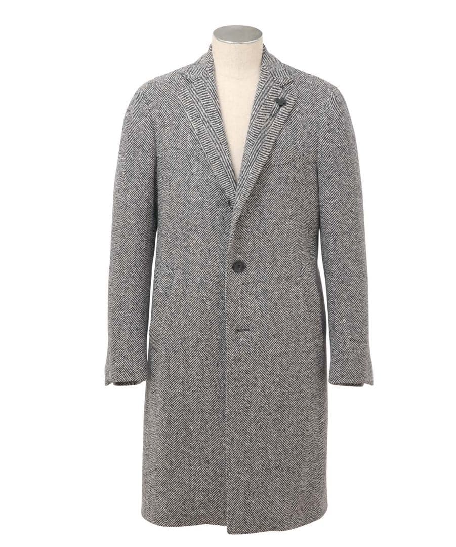 新品 25AW LARDINI ウール ツイード チェスターフィールド コート