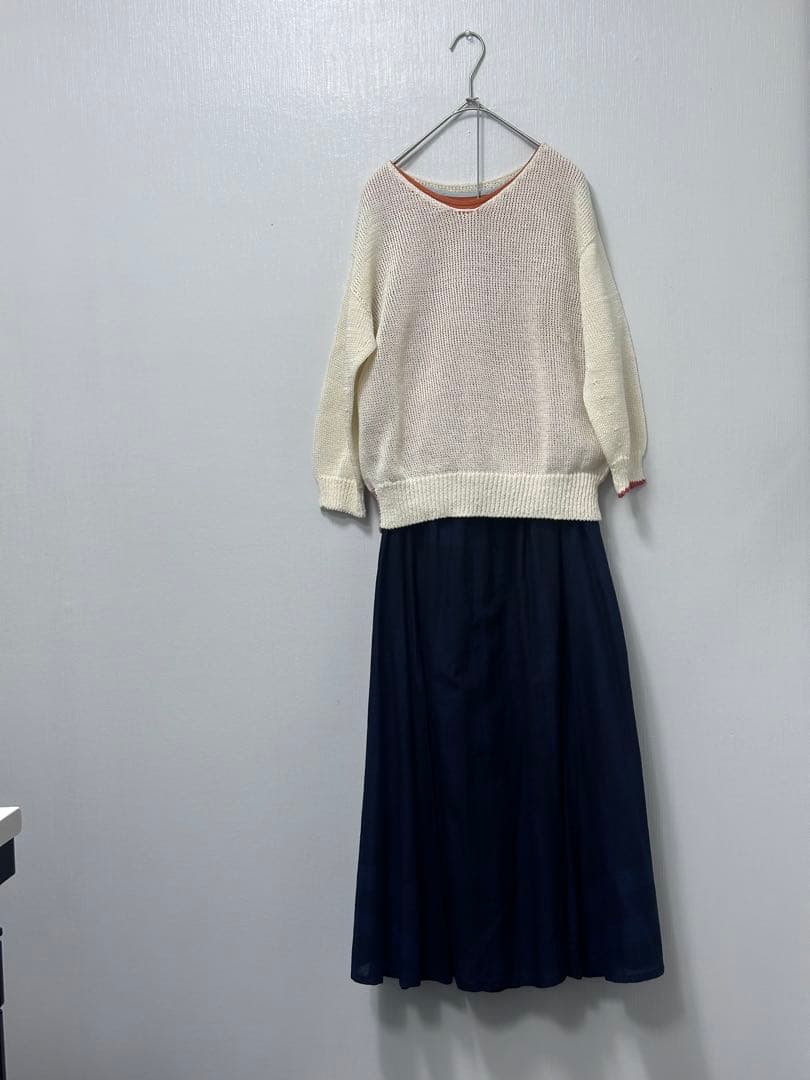 新品未使用 パラスパレス インディゴフレアスカート サイズ0 綿100%風呂敷付