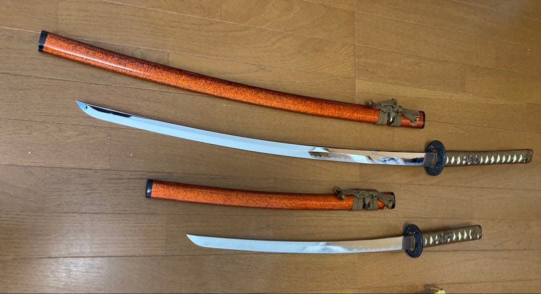 虎党商品!模擬刀鋼製刀2本セット＆刀掛けセット、居合刀、武具、コスプレ