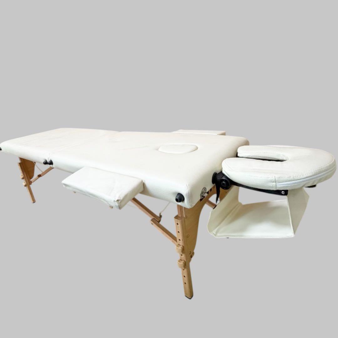 BTM 折りたたみ マッサージベッド コンパクト ホワイト エステ
