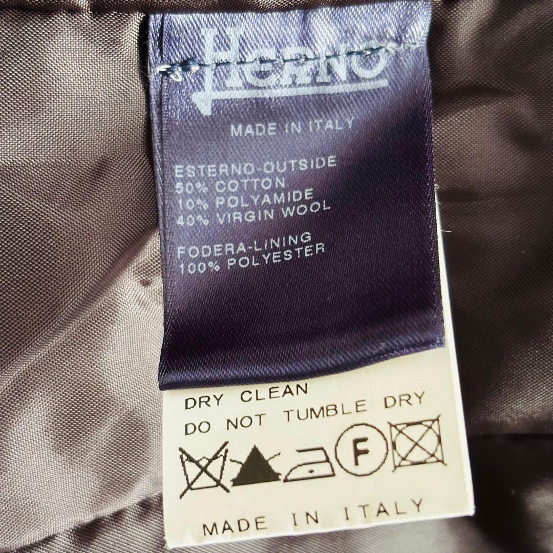 ヘルノ ステンカラーコート アウター ウール混 ヘリンボーン ベーシュ 44 M