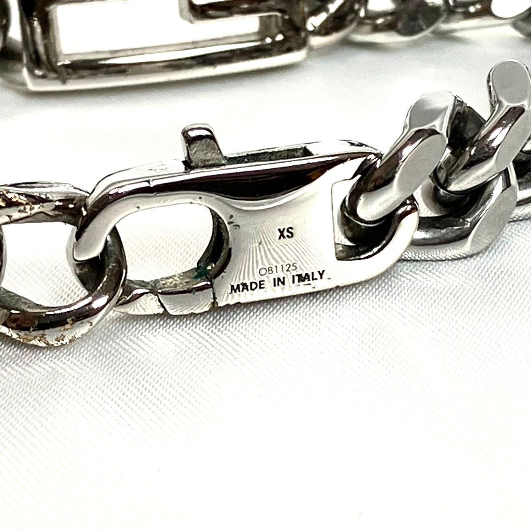 【極美品】フェンディ　チェーン　ブレスレット　喜平　FF シルバー　ロゴ刻印