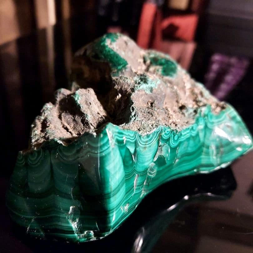 大きなマラカイト原石！ 1㌔超え 部分磨き 96