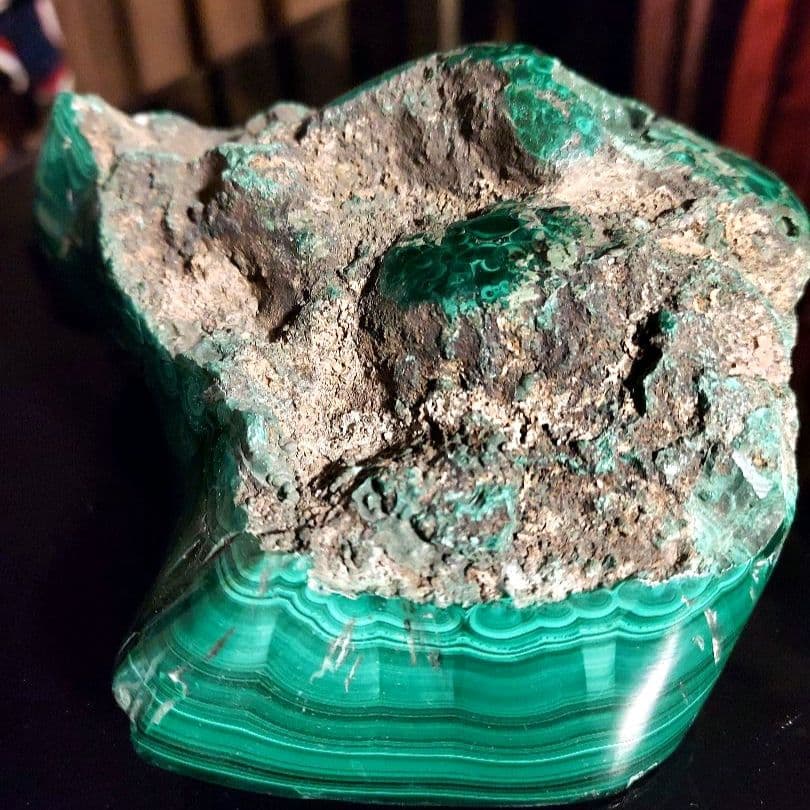 大きなマラカイト原石！ 1㌔超え 部分磨き 96