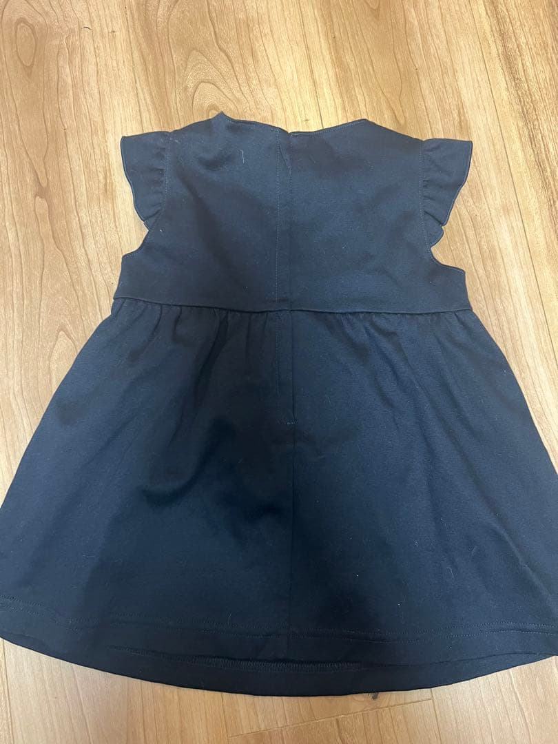 ファミリア紺お受験ワンピース80 90ブラウスセット 幼稚園受験 家族写真