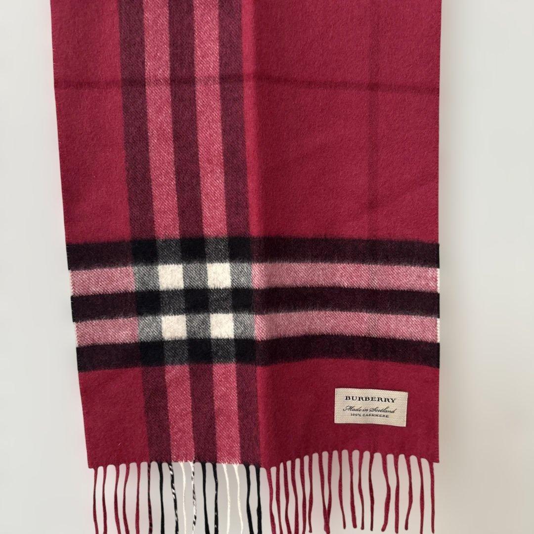 BURBERRY 100%カシミヤ マフラー ストライプ