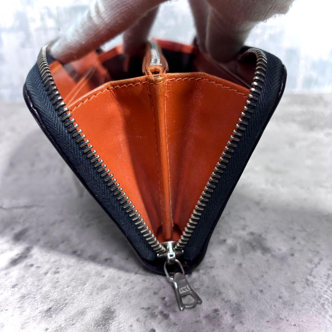 【最終価格！】ホワイトハウスコックス ラウンドファスナー 長財布 レザーネイビー