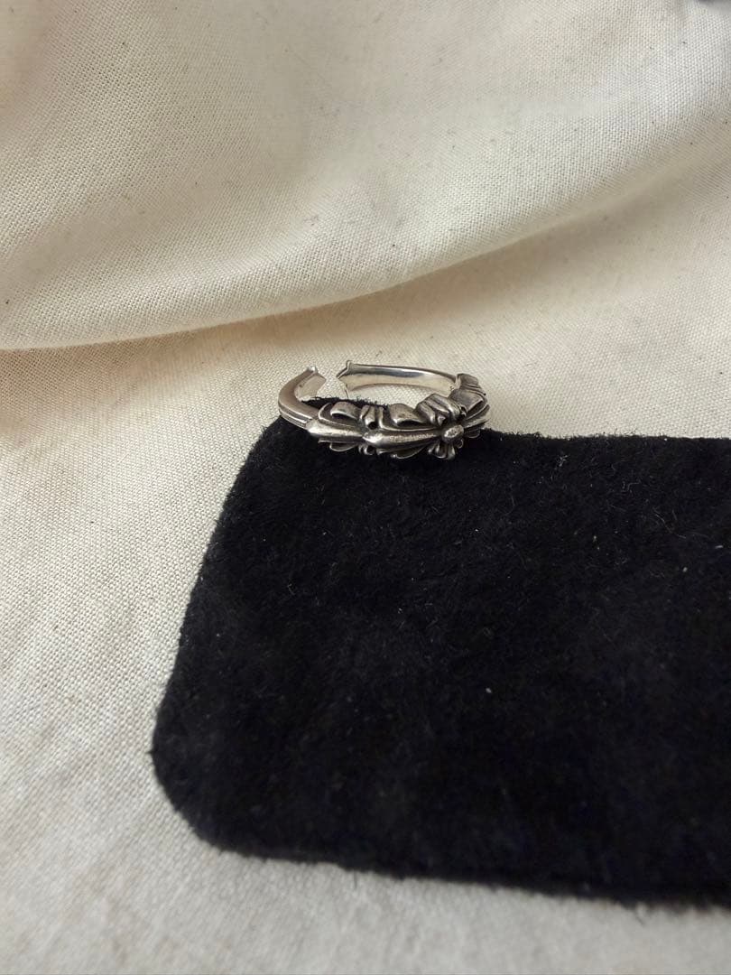 クロムハーツ ベビークラシックダブルフローラルクロスリング 20号