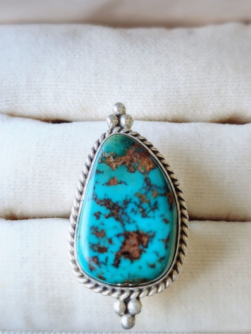 ターコイズ　インディアンジュエリー　 ナバホ　刻印あり　シルバーリング