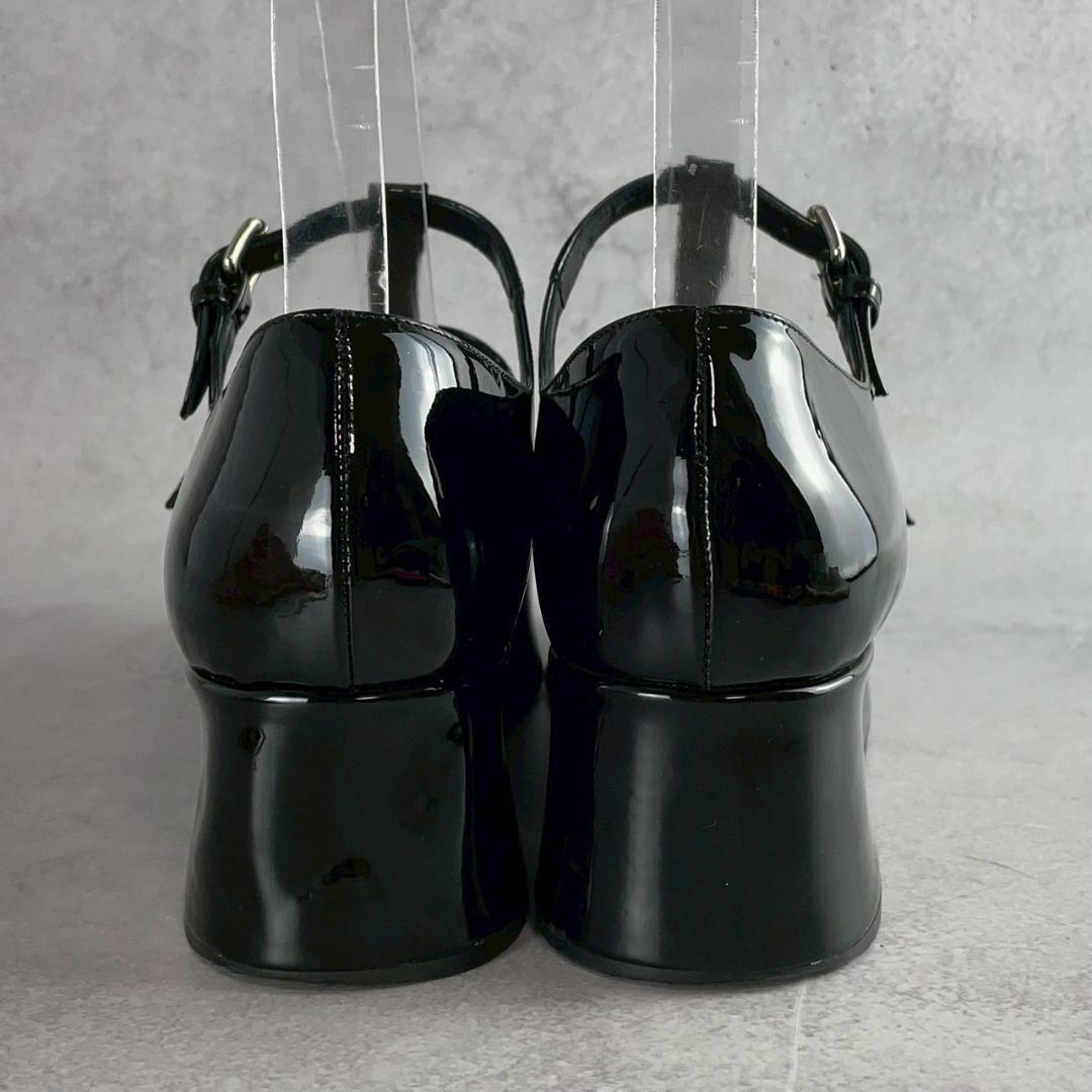 美品　miu miu　ミュウミュウ　パテント　厚底　メリージェーン　パンプス　黒