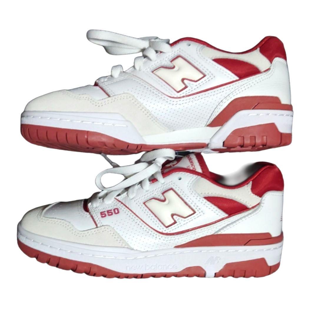 新品✨ニューバランス 550 白赤 24.5cm 人気カラー 定番スニーカー