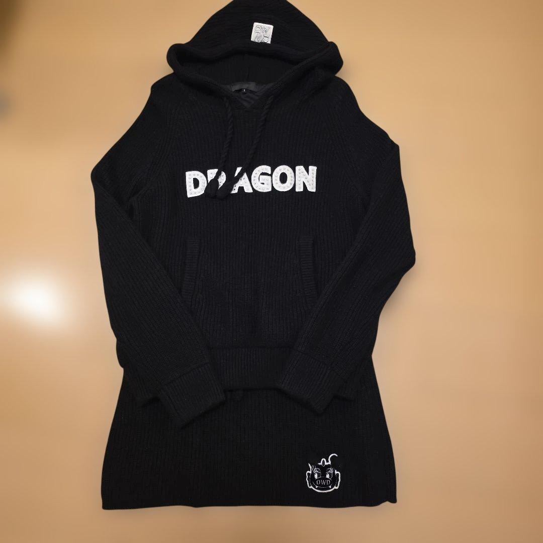 ダンスウィズドラゴン　 フード付き黒セーター&スカート　セットアップ
