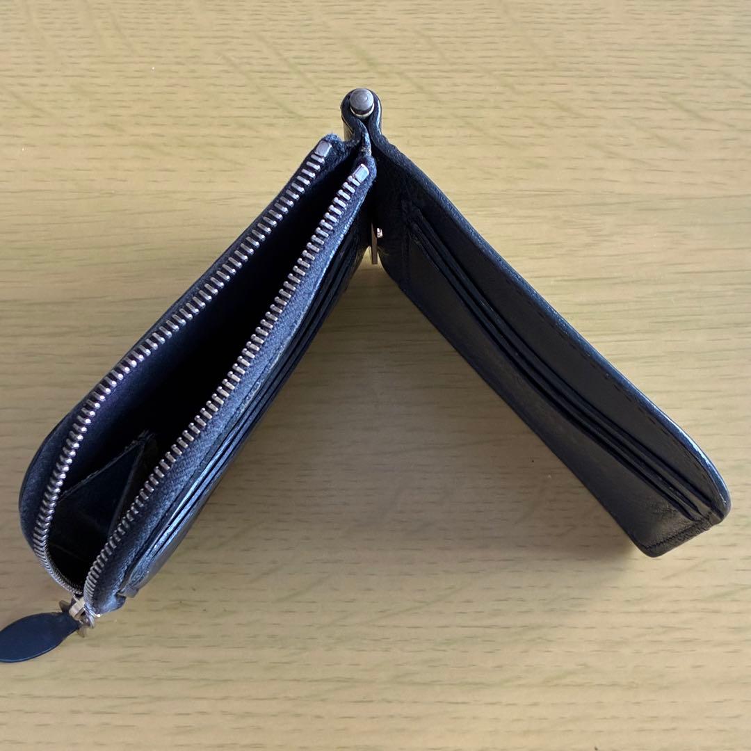 IL BISONTE マネークリップポケット付二つ折り財布