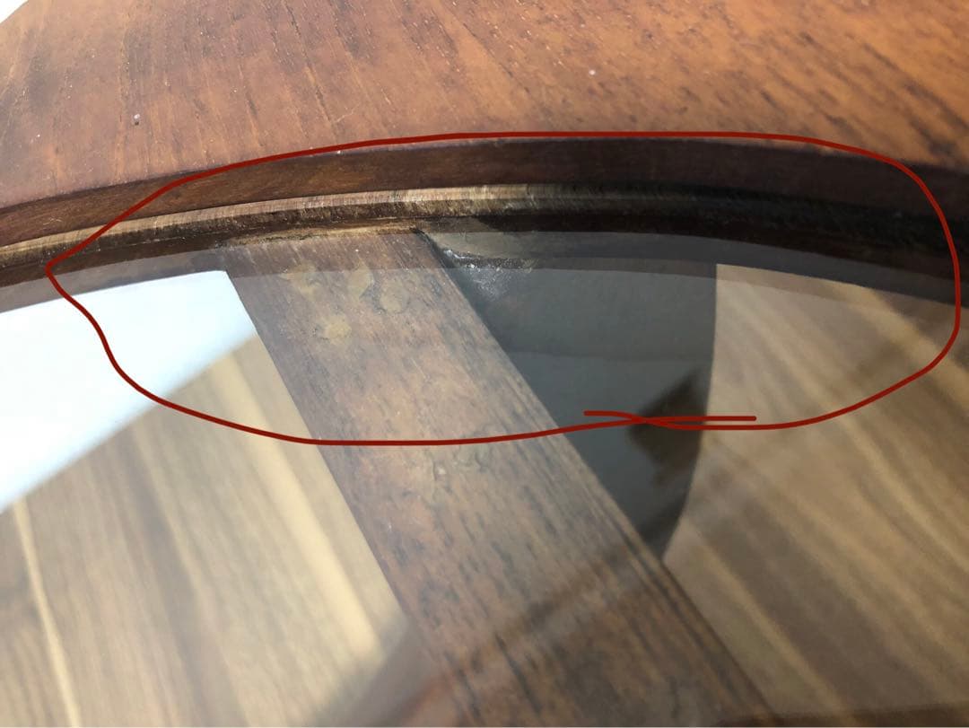 インドネシア家具 波型デザイン 木製ガラステーブル