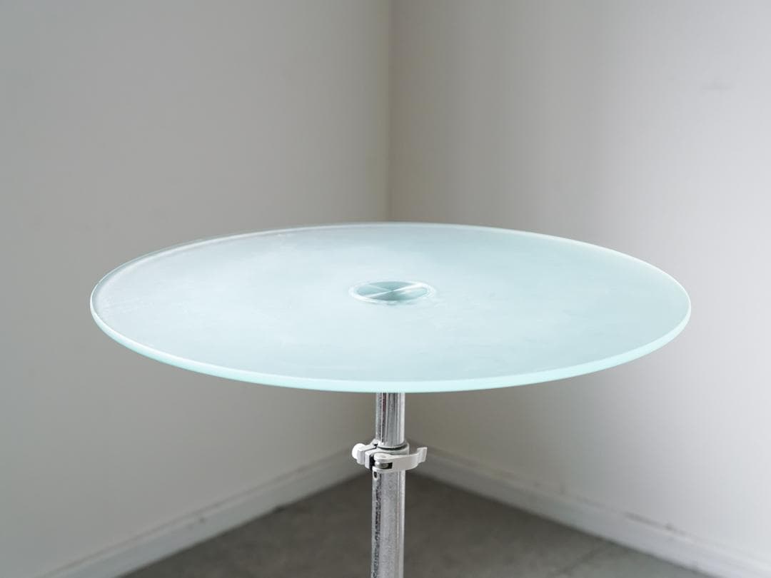 ヴィンテージ アイアン 昇降式ガラステーブル　ミッドセンチュリー モダン