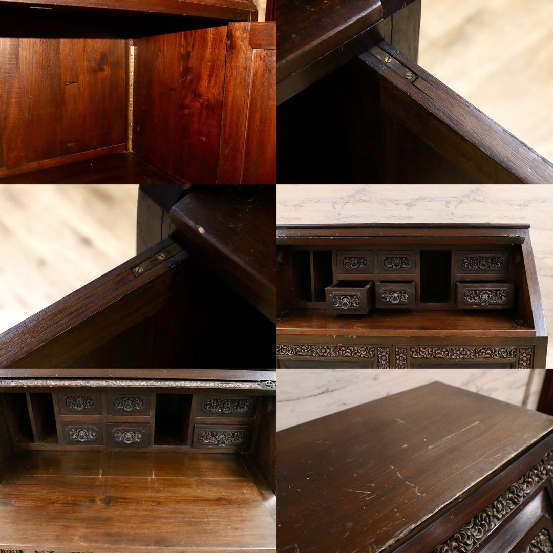 GMHH120○アジアン 和製 アンティーク ライティングビューロー デスク 机