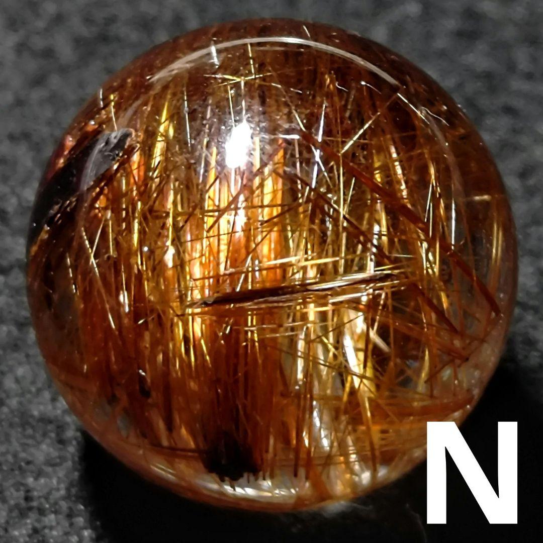 ★リッチキャッツアイブロンズルチル 14.2ミリ珠ビーズN(SA+)