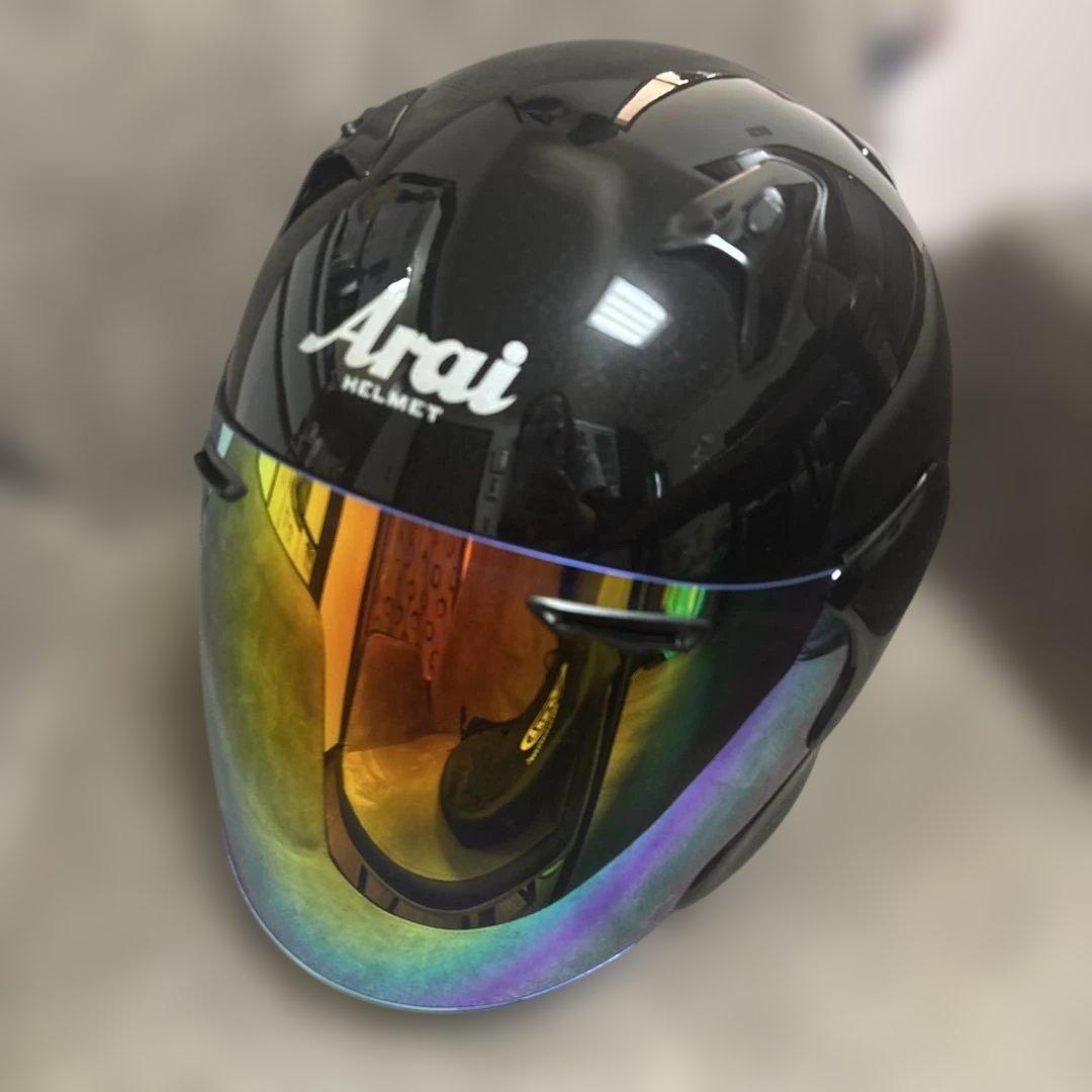 Arai ブラック ジェットヘルメット ミラーシールドMZ-F