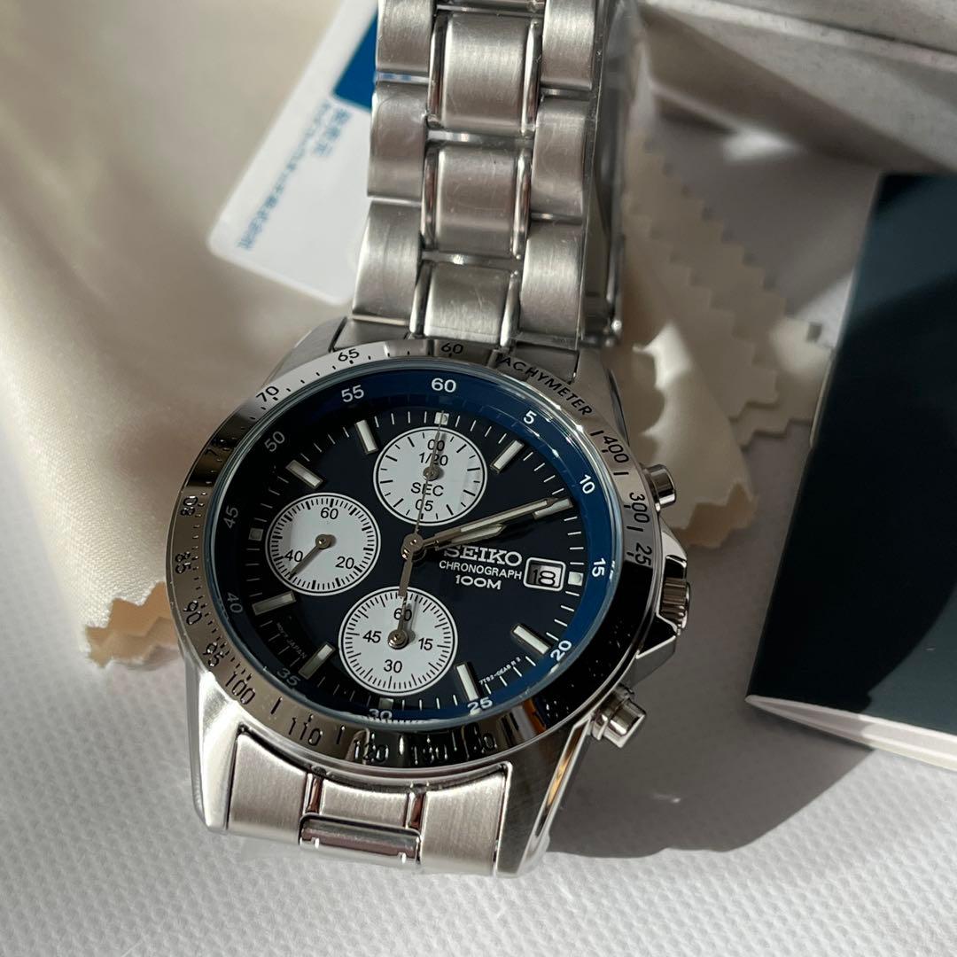 新品 未使用 SEIKO 腕時計 逆輸入 SND365PC ダークブルー メンズ