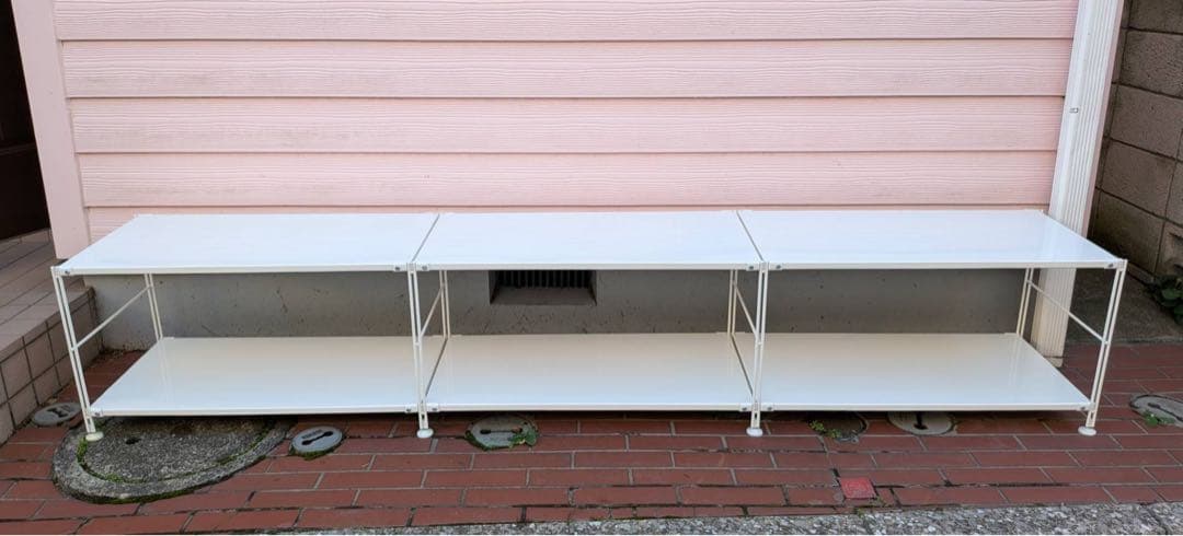 ■送料込■無印 スチールユニットシェルフライトグレースチール棚 ワイドロータイプ