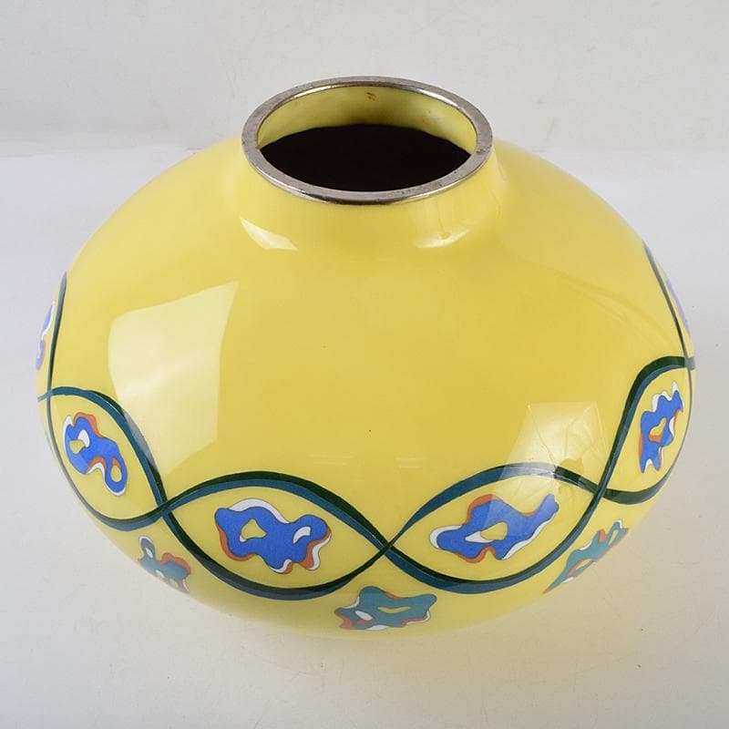 七宝焼　黄釉　花瓶　M　R9074B