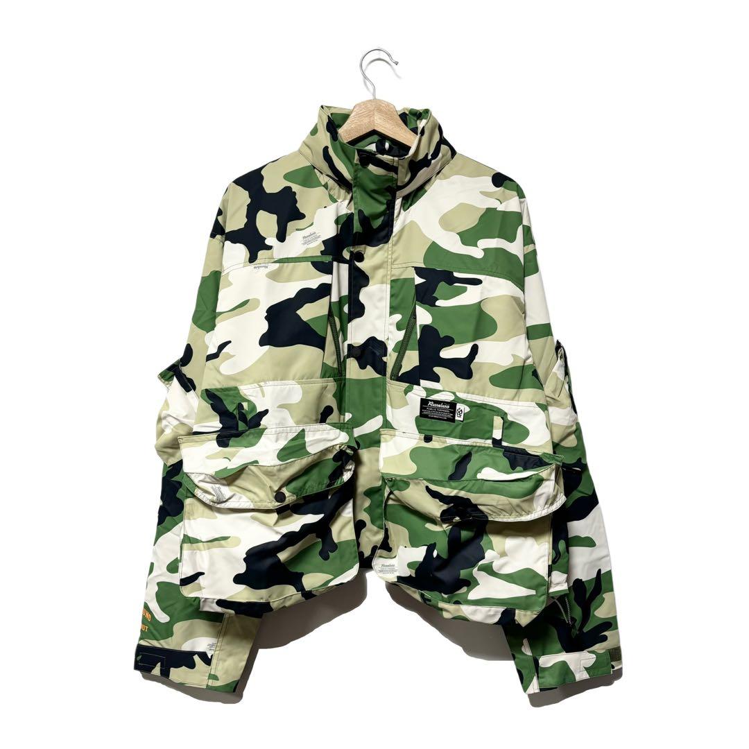 新品 ラッセルノ ゴルフ 2Way カスタム ロング ジャケット カモ 2XL