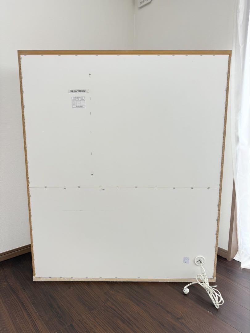 ホワイト食器棚 ガラス扉 引き出し付き