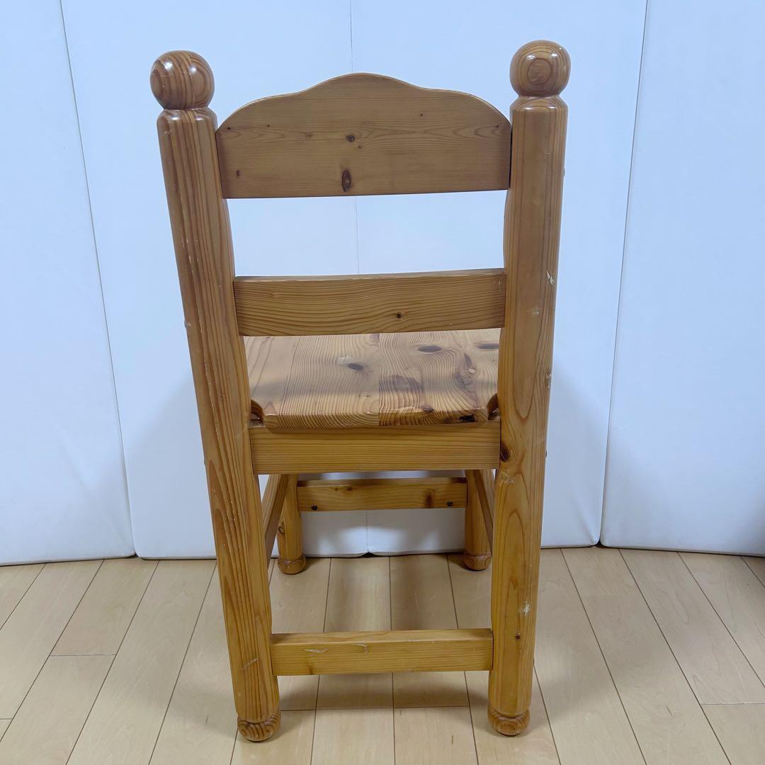 カントリーチェア　パイン材　無垢材　天然木　丸脚　ろくろ脚　北欧　英国