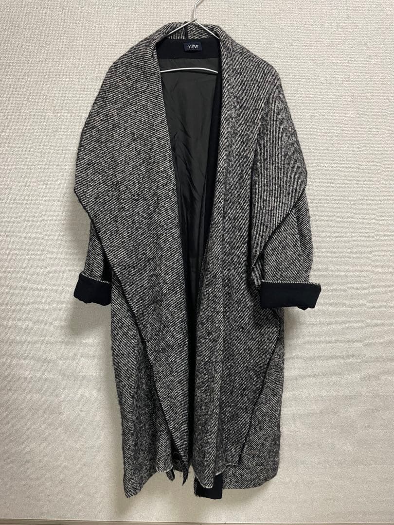 YLÈVE (イレーヴ) アルパカブレンド ショールカラー ガウンコート