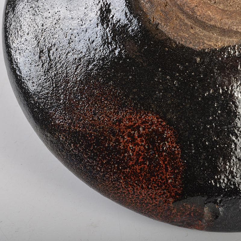 茶道具　楽吉左衛門　十代旦入造　黒楽平茶碗　時代箱付　M　R7410