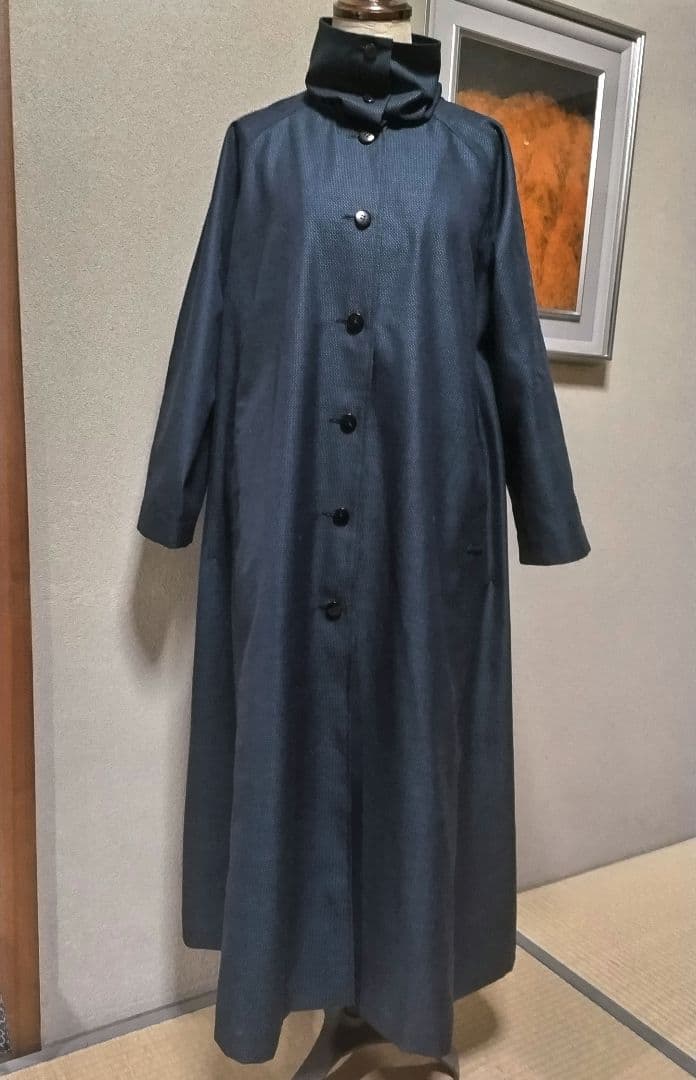 ・着物リメイク・ウールシルク一重コート⑩・プロの仕立て