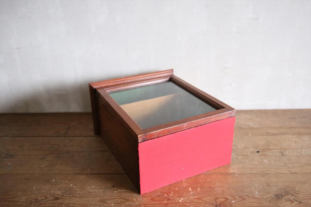 英国アンティーク木製ディスプレイキャビネット/ショーケース/飾り棚(79-133