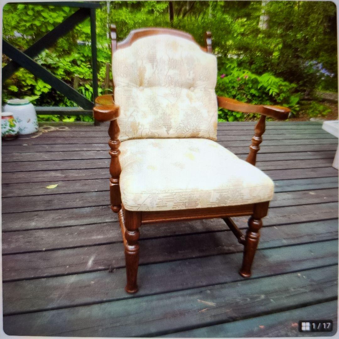 昭和レトロの椅子　藤（ラタン）ｘ木製