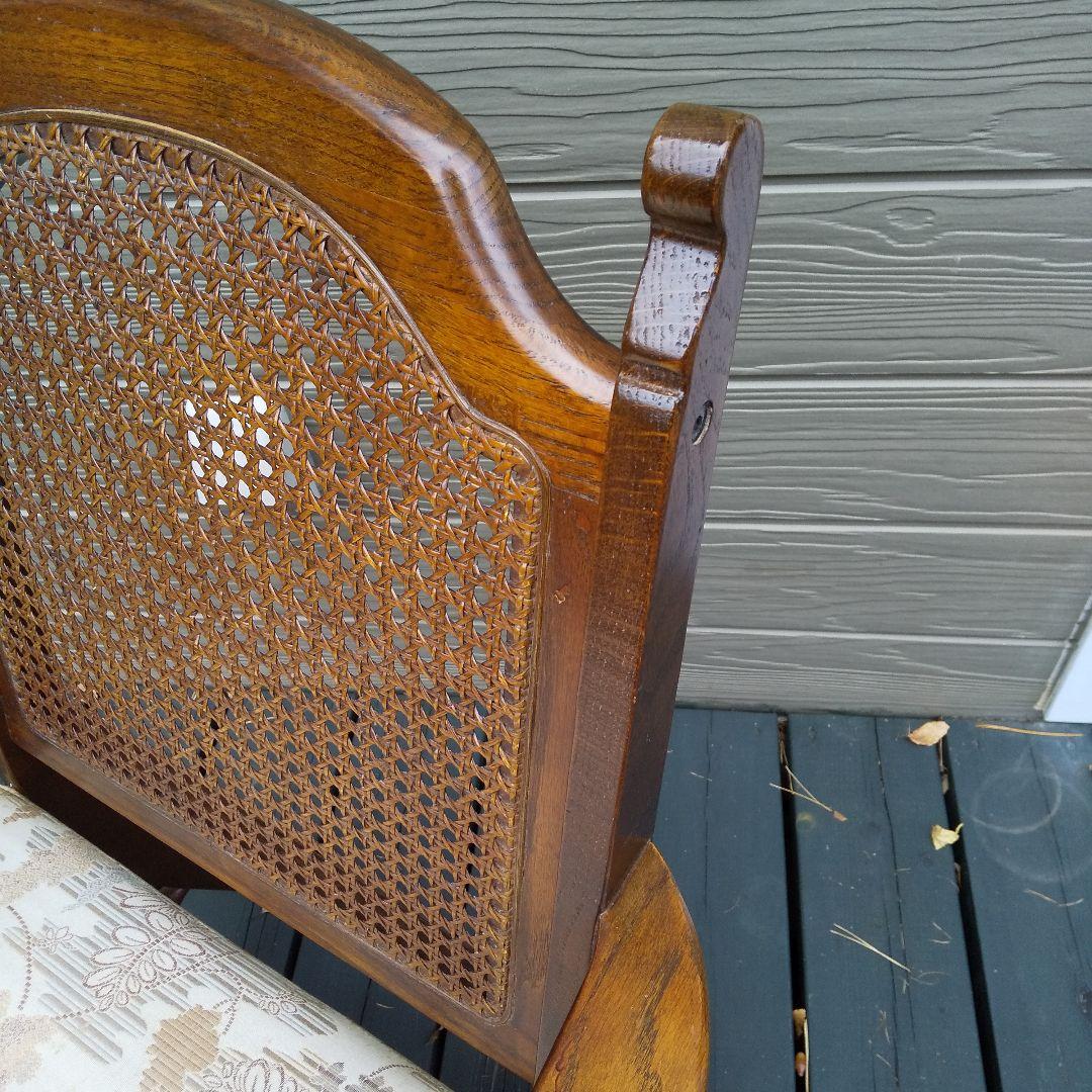 昭和レトロの椅子　藤（ラタン）ｘ木製