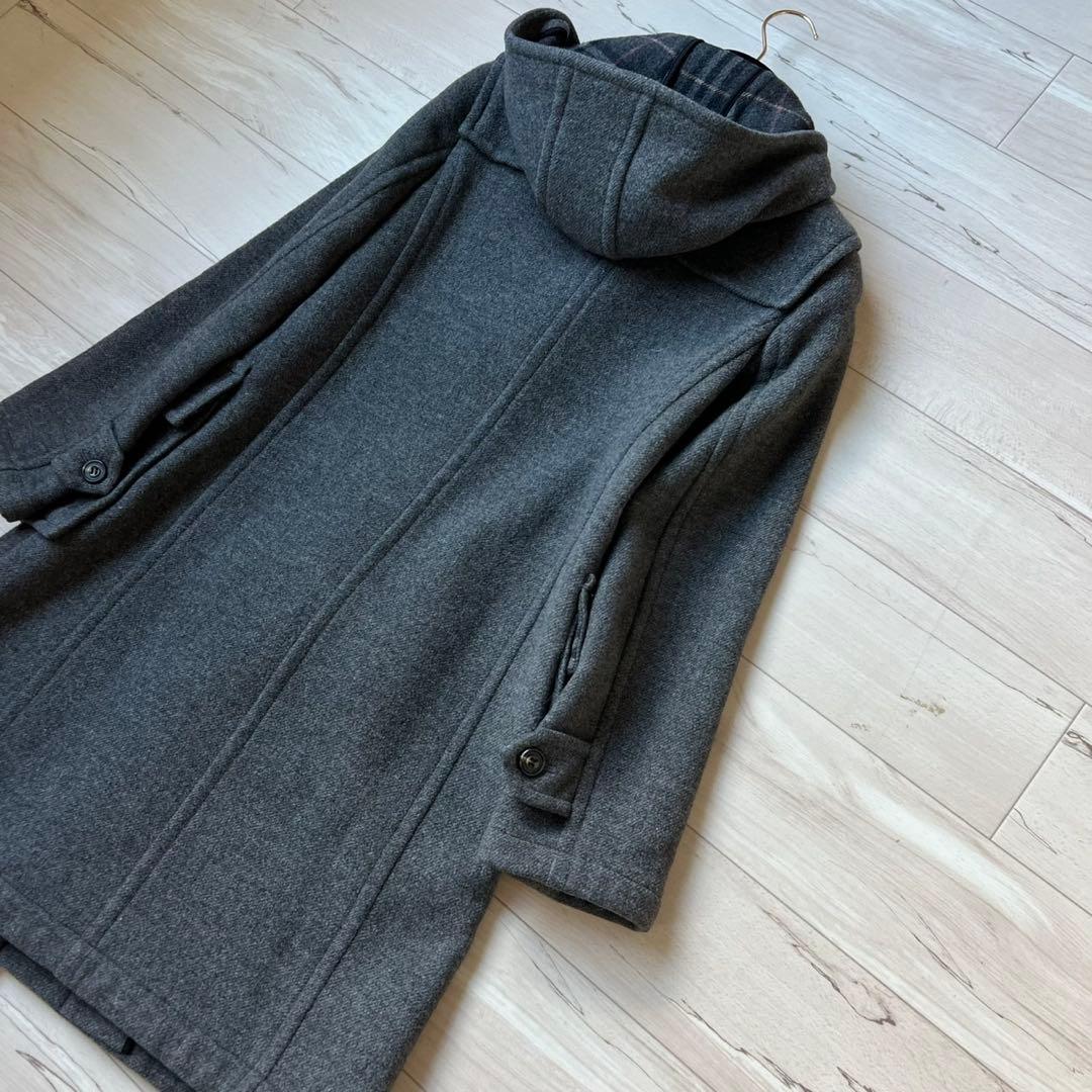 希少カラーピンクチェック　バーバリーブルーレーベル　ダッフルコート　ウール100