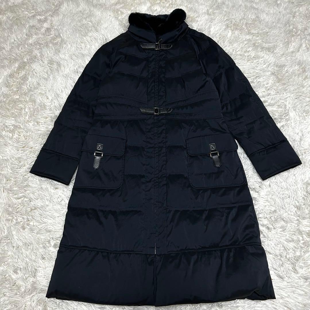 【美品】TAE ASHIDA ダウンコート ブラック ファー襟 M ロング